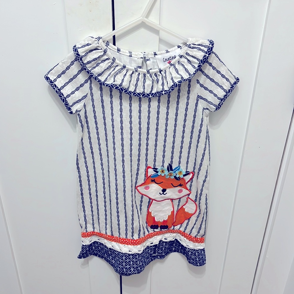 Pinstripe Fox Dress